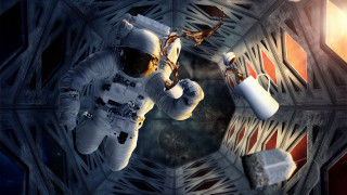 Space suit man space station 2 - a space station free wallpaper