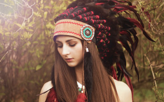 Primitivism feathered headdress photorealistic fashion - headdress free wallpaper