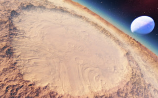 Large desert brown object aurora - free stars wallpaper for desktop