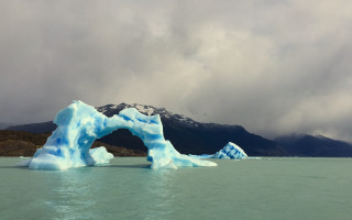 Iceberg lake mountains clouds ecological - emiliano ponzi free wallpaper