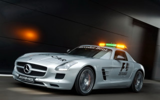 Mercedes sls amg police car - its light free wallpaper for desktop