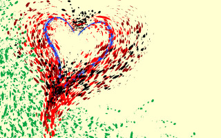 Heart abstract blood splatters spider - shaped free wallpaper