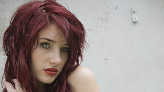 Redhair greeneyes woman portrait hand - constanceanne parker free wallpaper for desktop