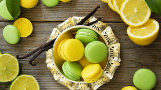 Bowl green yellow macaroons lemons - clara peeters free wallpaper