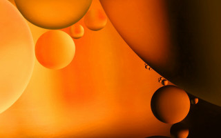 Orange abstract balls room yellow - a black floor free wallpaper