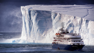 Large boat iceberg ocean ecological - arie smit free wallpaper
