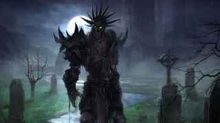 Creepy man graveyard green eyes - a creepy face free wallpaper for desktop