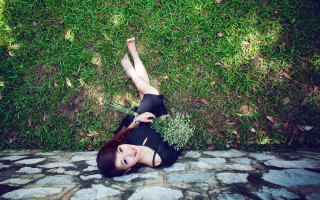 Woman plant knife grassy outdoors - a grassy area free wallpaper