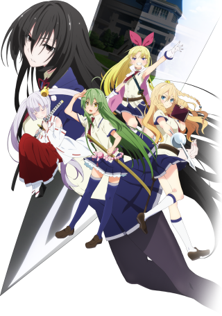 Anime girls building sword group - visual free wallpaper for mobile