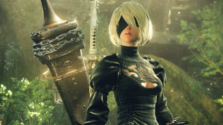 Nier automata robot sword forest - a sword in a forest free wallpaper