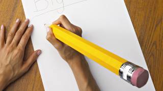 Person writing pencil yellow paper - a childs drawing free wallpaper