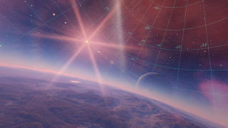 Space planet star trail bright - anamorphic len free wallpaper for desktop