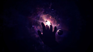 Hand light cosmic space aurora - cosmic free wallpaper