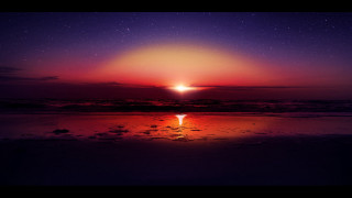 Sunset orange purple star water - sky free wallpaper for desktop