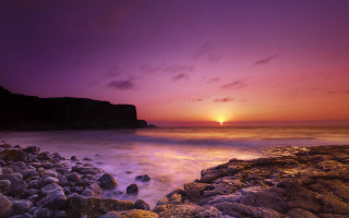 Sunset ocean rocks water foreground 2 - rock and water free wallpaper