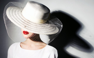 Woman veil hat redlipstick precisionism - a red lipstick free wallpaper for desktop