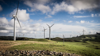 Wind turbines hill sky clouds - adam bruce thomson free wallpaper