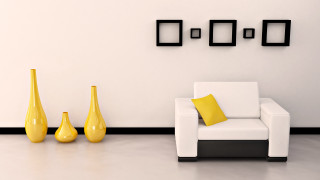 White chair yellow vases room 2 - a white chair free wallpaper for desktop