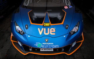 Blue orange sports car garage - the front of its free wallpaper