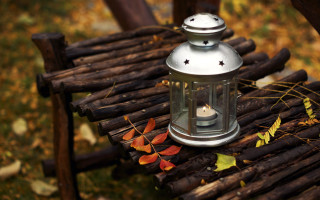 Lantern wooden bench woods candle - a lantern free wallpaper