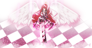Girl wings sword checkered floor - wing and a sword free wallpaper for desktop