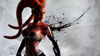 Woman tiger mask sword bloody - a drawing of a woman free wallpaper for desktop