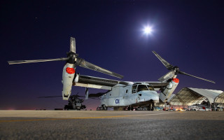 Military plane hangar night moon - a few star free wallpaper