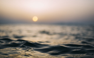 Sunset ocean waves horizon moon - over the ocean free wallpaper