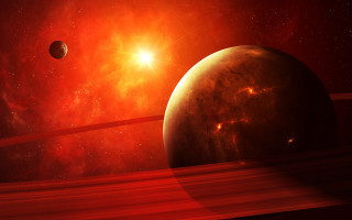 Red planet red ring star - a red ring free wallpaper