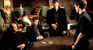 Men table game room gathering - a table in a room free wallpaper