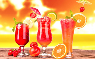 Sunset summer vibrancy drinks fruit - fruit free wallpaper for desktop