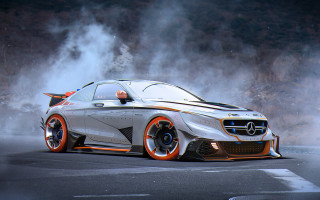 Car orange rims smoke road - orange rim free wallpaper