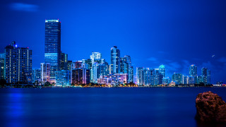 City skyline night water bridge 2 - cityscape free wallpaper for desktop