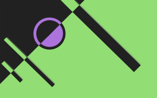 Purple circle black green background - bold shape free wallpaper for desktop