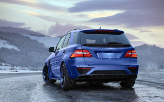 Blue car snowy mountains digital - a snowy road free wallpaper