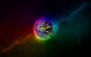 Colorful earth space stars rainbow - space free wallpaper for desktop