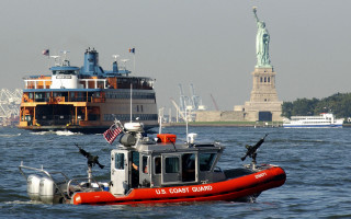Red boat statue liberty ocean - fitz henry lane free wallpaper