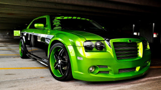 Green car parking garage meter - the side of the car free wallpaper