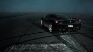 Black sports car foggy night - the dark night time free wallpaper for desktop