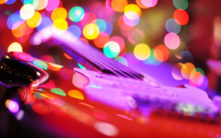 Purple guitar bokeh lights blurry - funk art free wallpaper for desktop