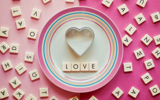 Heart love letterism puzzle Annabel - a word free wallpaper for desktop