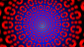 Red blue circular design honeycomb - circular free wallpaper