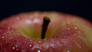 Red apple water droplets macro 2 - a red apple free wallpaper for desktop