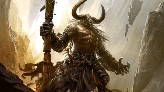 Horned man cave fantasy armor - chris rahn free wallpaper