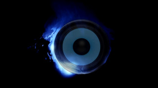 Speaker blue flames black background - blue flame free wallpaper for desktop