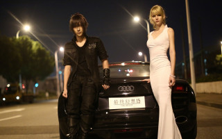Man woman car night street - final fantasy free wallpaper for desktop