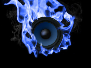 Blue flames black background speaker - blue flame free wallpaper for desktop