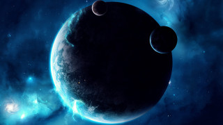 Blue planet background stars aurora - a blue planet free wallpaper