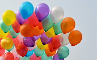 Balloons flying sky pastel cheerful - free happy birthday wallpaper