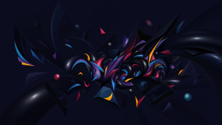 Colorful abstract geometric dark background - an abstract painting free wallpaper